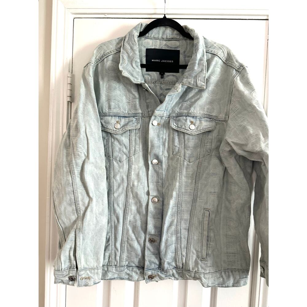 MARC JACOBS The Monogram Denim Jean Jacket Oversized Bomber Baggy - Sz Small - Picture 5 of 9